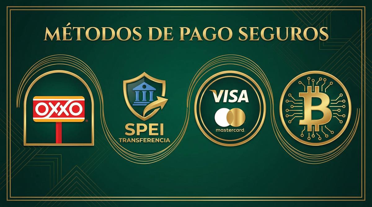 Métodos de pago disponibles en Bodog incluyendo OXXO SPEI Visa y Bitcoin